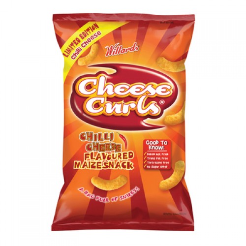 150G WILLARDS CHEESE CURLS CHILLI