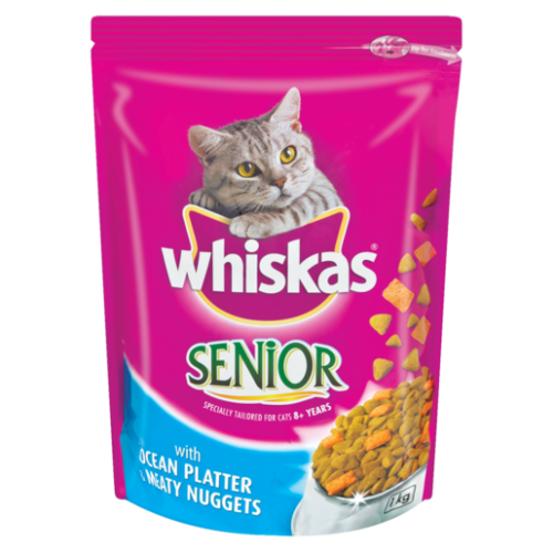1KG WHISKAS SEN/OCEAN PLAT&MEAT/NUGG