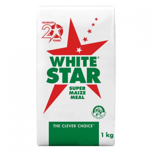 1KG WHITE STAR SUPER MAIZE MEAL