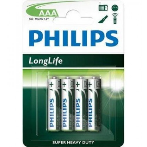 4'S PHILLIPS L/L AAA BATTERIES R03