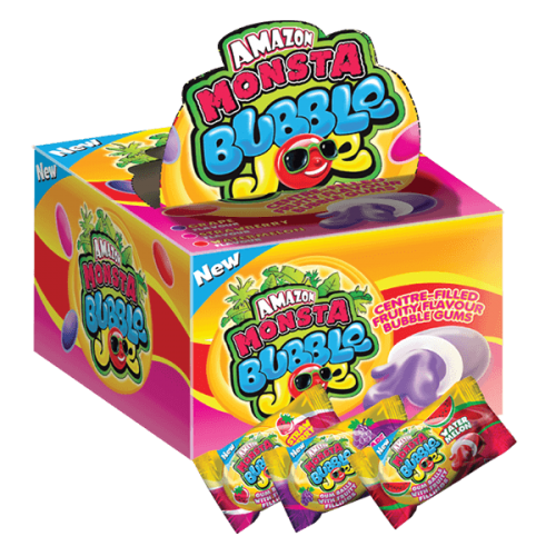 MONSTA BUBBLE JOE FRUITY FILLED GUM 48&#