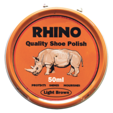 50ML RHINO LIGHT BROWN SHOE POLISH