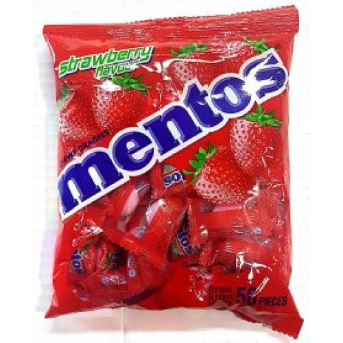 MENTOS STRAWBERRY CHEWY DRAGEES 50'