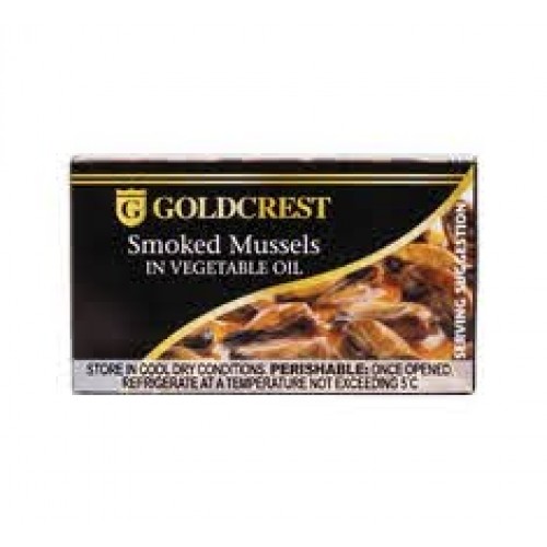85G GOLDCREST SMOKED MUSSELS IN VEG/OIL