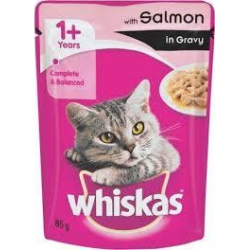 85G WHISKAS WITH SALMON IN JELLY SACHET