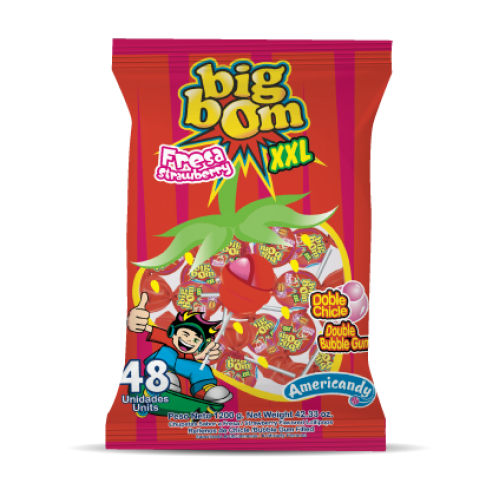 BIG BOM XXL LOLLIPOPS STRAWBERRY 48'