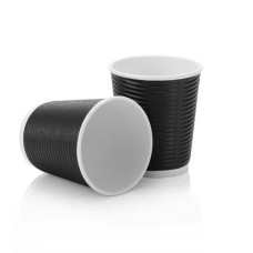 COFFEE TO GO 250ML CUP RIPPLE BLACK 25&#