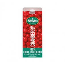 RHODES 4X6X200ML CRANBERRY 100% FR/JUICE