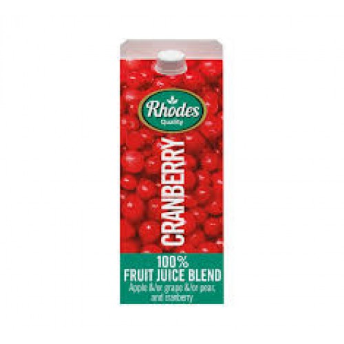 RHODES 4X6X200ML CRANBERRY 100% FR/JUICE
