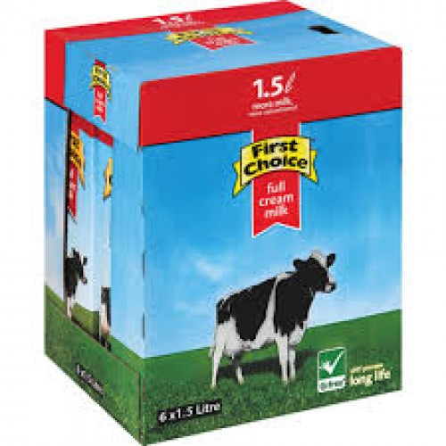 1.5L FIRST CHOICE L/L UHT MILK FULL CRM