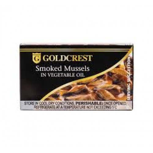 GOLDCREST 25X85G SMOKED MUSSELS VEG/OIL