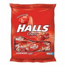 HALLS CHERRY MENTHOL COUGH DROPS 72'