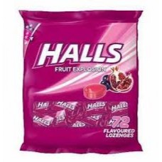 HALLS FRUIT EXPLOSION COUGH DROPS 72