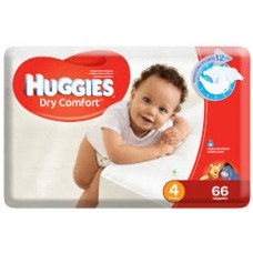HUGGIES J/P 4 66'S DRY COMFORT 8-14