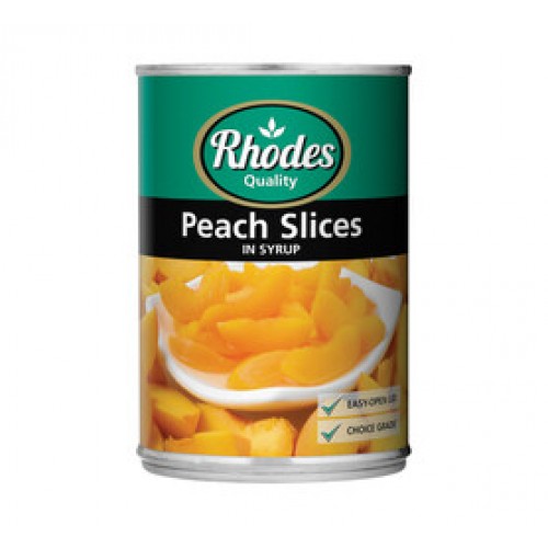 410G RHODES PEACH SLICES IN SYRUP