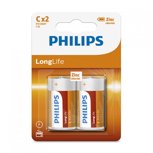 2'S PHILLIPS R14 BATTERIES CX2 BABY