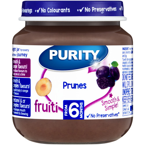 PURITY JAR 6X125ML FRUIT PRUNES