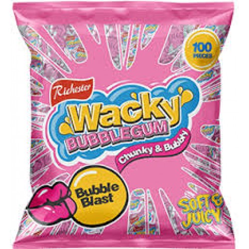 RICHESTER WACKY B/GUM BUBBLE BLAST 100&#