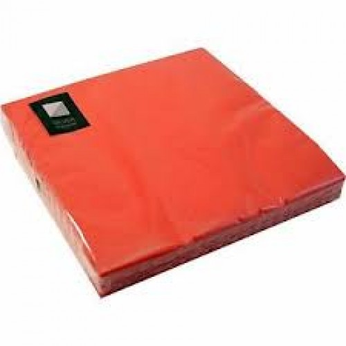 SERVIETTE 2PLY 100'S RED 33X33CM C&