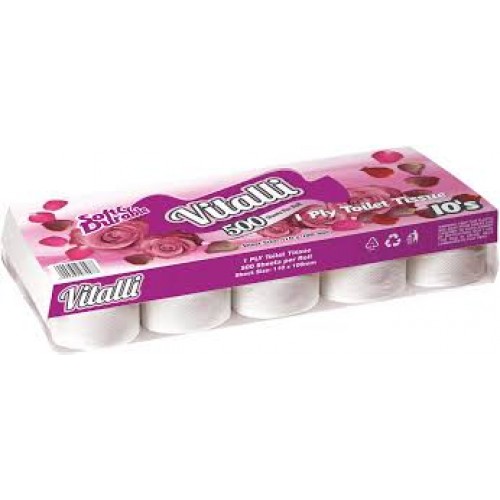 VITALLI 10'S T/TISSUE 1 PLY 300 SHE
